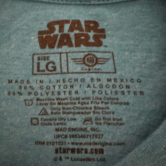 Star Wars Blue BB8 Men's Graphic T-Shirt, Large - Picture 3 of 5